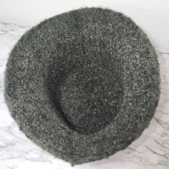 Olive Green Fuzzy Hand Felted Wool Bucket Hat  Vintage 90\'s Style, one size main image 6